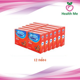 Durex Love ดูเร็กซ์ เลิฟ ขนาด 52.5 มม. บรรจุ 3 ชิ้น/กล่อง ( 12 กล่อง )