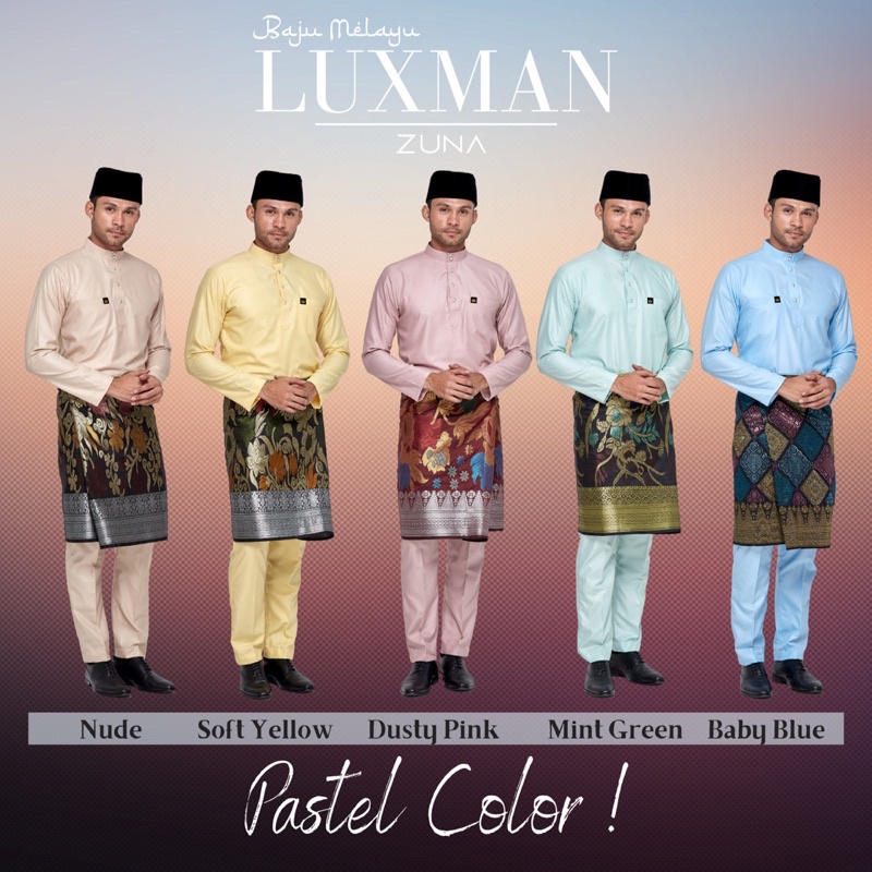 Baju Melayu LUXMAN moden slim fit kain cotton exclusive dari japan