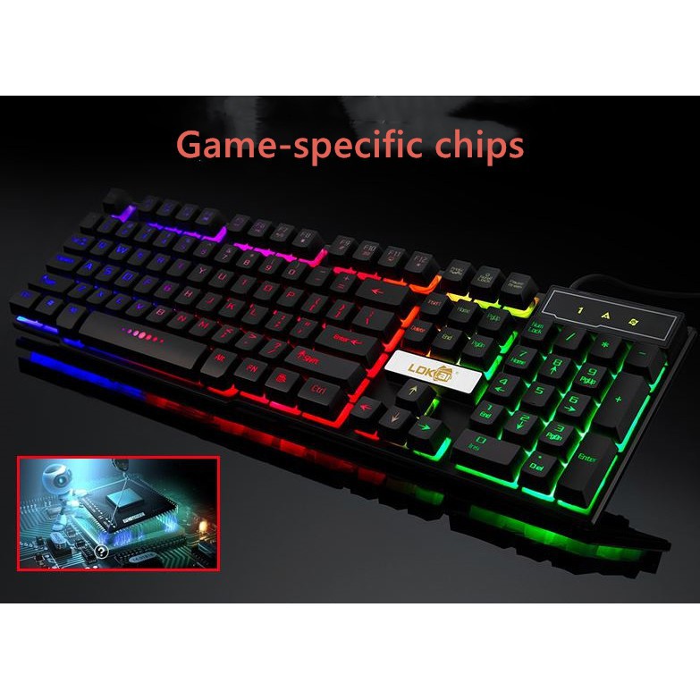 Ready Stock USB Wired Backlight Gaming Keyboard Keypad Mechanical Feel ...