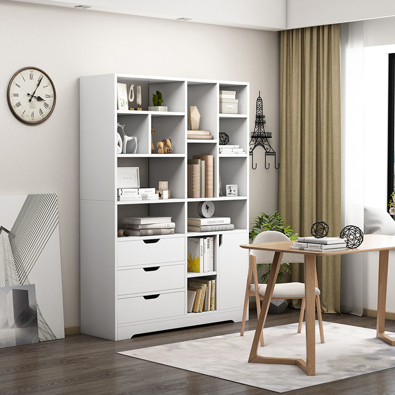 Bookshelf Simple Floor Storage Rack Simple Living Room Storage Space ...