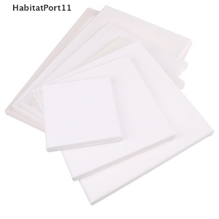 Habitatport แผ่นบอร์ดไม้เปล่า ทรงสี่เหลี่ยม สีขาว สําหรับวาดภาพสีน้ํามันบนผ้าใบ