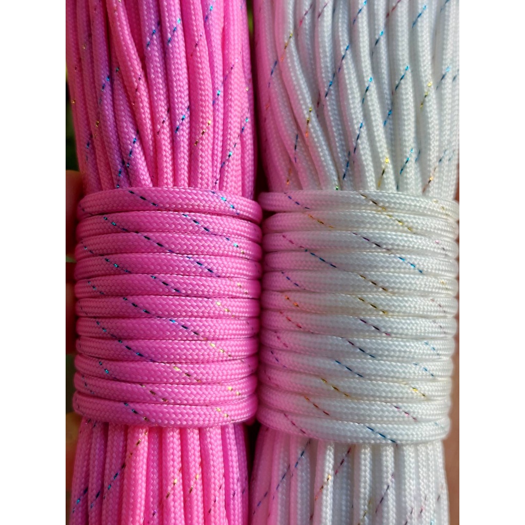 เชือกร่ม เชือกชูชีพ พาราคอร์ด (paracord) Campingsky 4mm, 7 strands สีรุ้ง (colorful/rainbow) เชือกปี