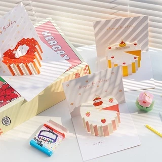 •พร้อมส่ง• การ์ดวันเกิด แบบPop Up มี12ลาย happy birthday card 🍰🍿