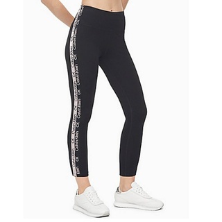 CalvinKlein Performance Double Logo Tape High Waist 7/8 Leggings แถบชมพูู