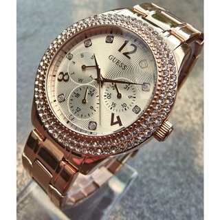 GUESS นาฬิกาข้อมือรุ่น DAZZLER W0335L3 สีโรสโกลด์