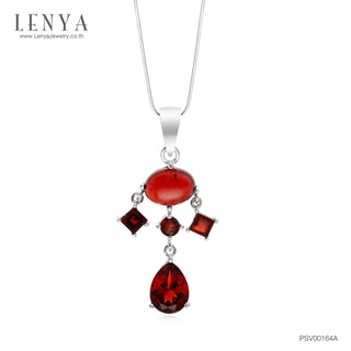 Lenya Jewelry จี้เงินแท้ ประดับด้วยโกเมน (Garnet)