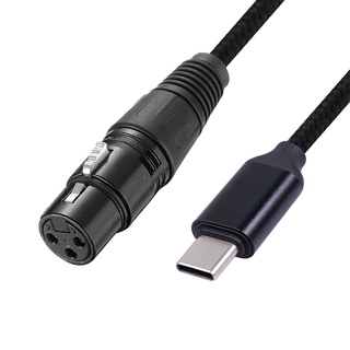 สายเคเบิลไมโครโฟน USB C เป็น XLR ตัวเมีย Type C ตัวผู้ เป็น XLR ตัวเมีย (2 ม. 6.6 ฟุต)