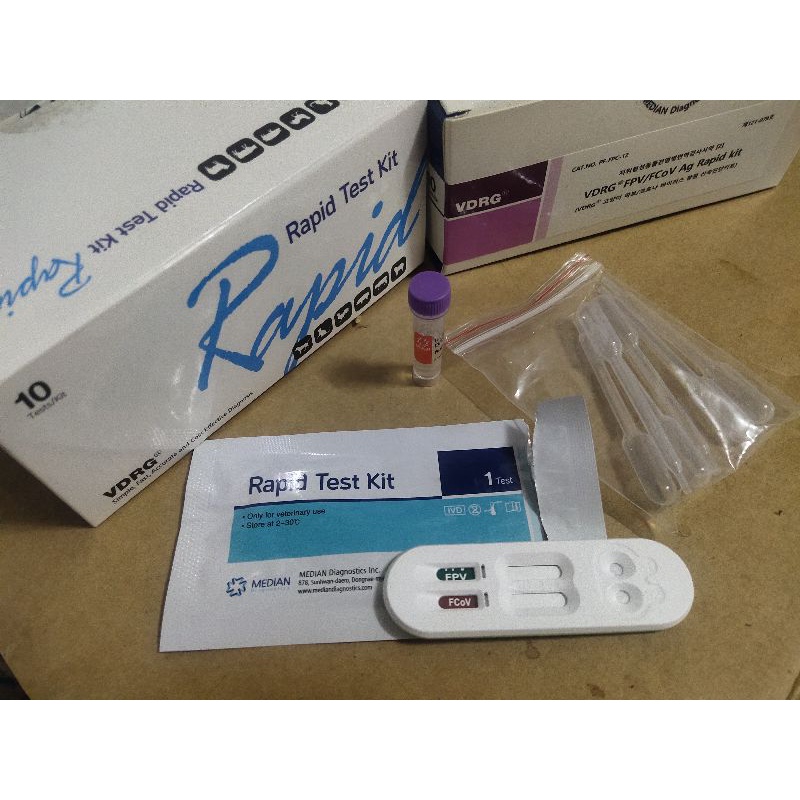 ชุดตรวจหัดแมว​ ตรวจลำไส้อักเสบ​ FPV/ FCoV  แมว​แบ่งขาย​1 ชุด
