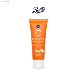 🔥ส่งไวจากไทย🔥BOOTS VITAMIN C บู๊ทส์ วิตามิน ซี ไบร์ทเทนนิ่ง คลีนซิ่ง โฟม  100 มล