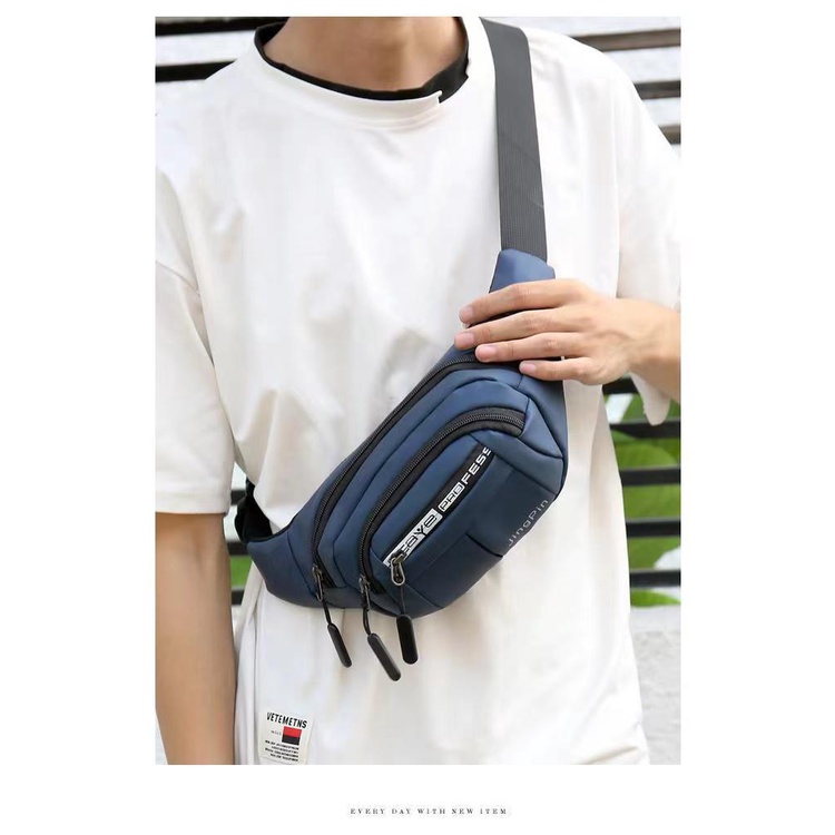 ใหม่สวมใส่ทนผ้าใบเอวกระเป๋าผู้ชายมัลติฟังก์ชั่แนวทแยงกระเป๋ากลางแจ้ง