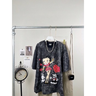 เสื้อยืดผ้าฟอก ป้ายAll lN Oversize งานผ้า Cotton 100% ชาย-หญิง