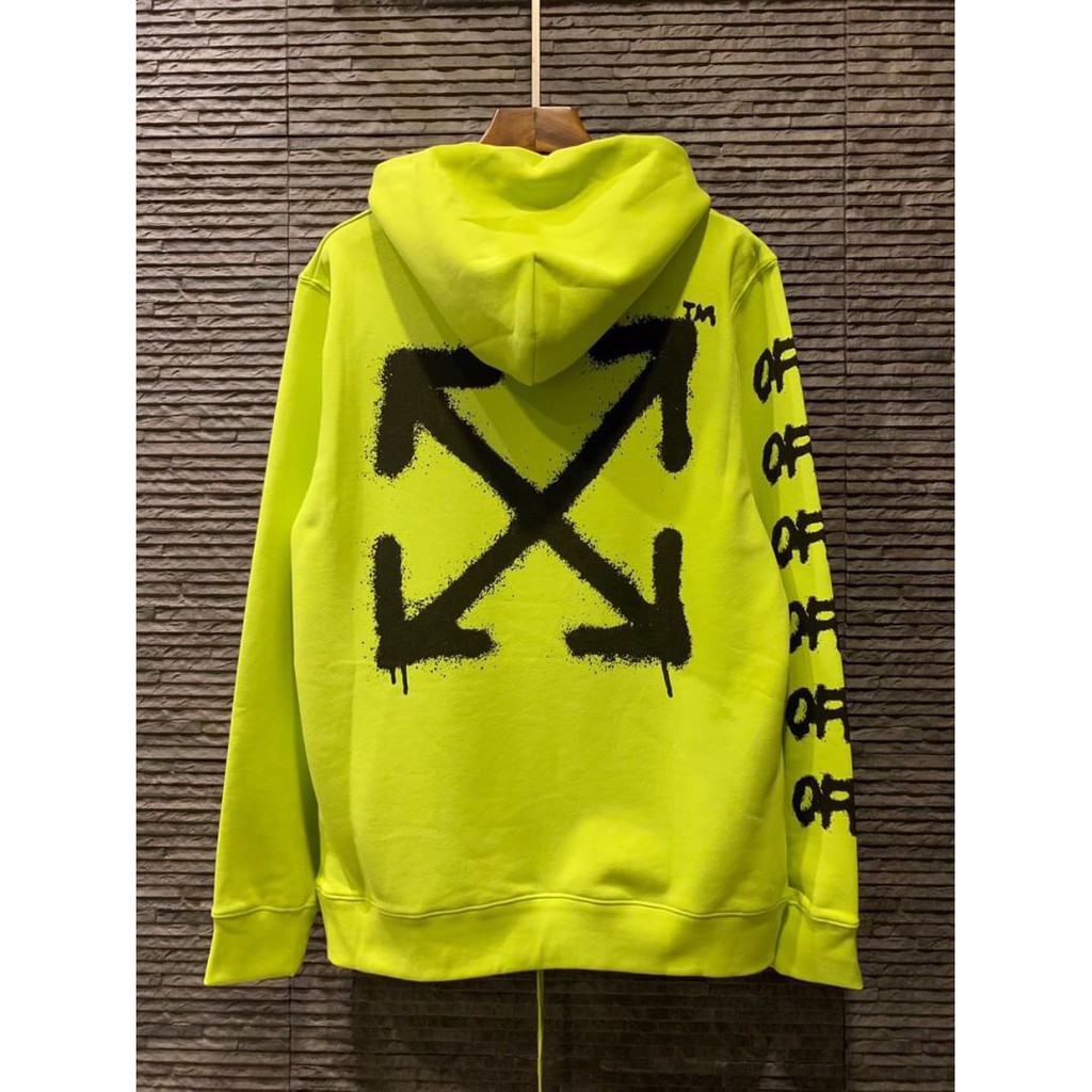 off white neon hoodie