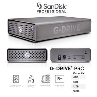 SanDisk Professional G-DRIVE PRO 4TB ,6TB, 12TB ,18TB  Enterprise-Class Desktop Drive, Thunderbolt 3 (20Gbps), USB-C (5Gbps), 7200RPM Ultrastar Drive Inside  HDD ฮาร์ตดิสก์ ประกัน Synnex 5 ปี