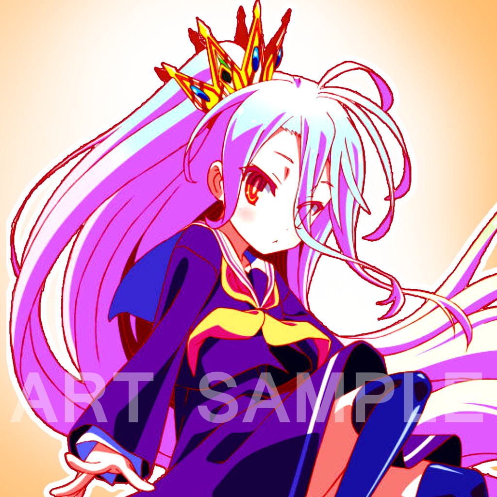 Shiro No game No life สติ้กเกอร์ 2 ชิ้น No game No life Sticker สติ๊กเกอร์อนิเมะ