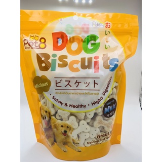 Pet8 บิสกิต 400g. ขนมปังกรอบ มีแคลเซียม สร้างความแข็งแรง High Protein&amp;Low calories