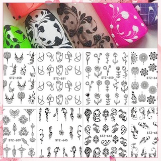 &lt;WholeSale&gt; Floral Feather Simple Drawing Women Nail Sticker Decal Beauty DIY Manicure Tools