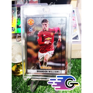 การ์ดนักฟุตบอล Topps Merlin Chrome Rookie Card 2021  BRANDON WILLIAMS Manchester Utd