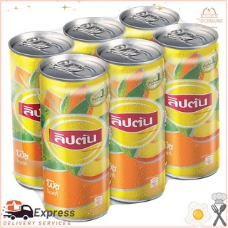 ลิปตัน พีช ไอซ์ที 245มล. x 6 กระป๋อง Peach Ice Tea Lipton 245 ml. X 6 cans