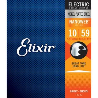 Elixir สายกีต้าร์ รุ่น Nanoweb LIGHT / HEAVY สำหรับกีตาร์ 7 สาย ขนาด 10-59