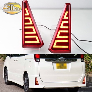 2-in-1 ไฟ LED สะท้อนแสง ติดกันชนหลัง และไฟเบรก สําหรับรถยนต์ Toyota NOAH VOXY 80