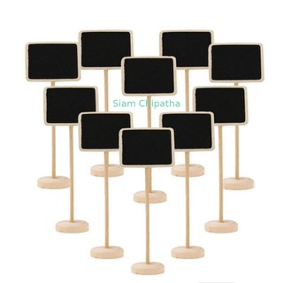 1Pcs Mini Rectamngle Stand Wooden Chalkboard Blackboard Wood Message Notice Board for Table Wedding Party Decor Writting Information