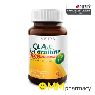 VISTRA CLA &amp; L-Carnitine 1100 mg. 30 แคปซูล