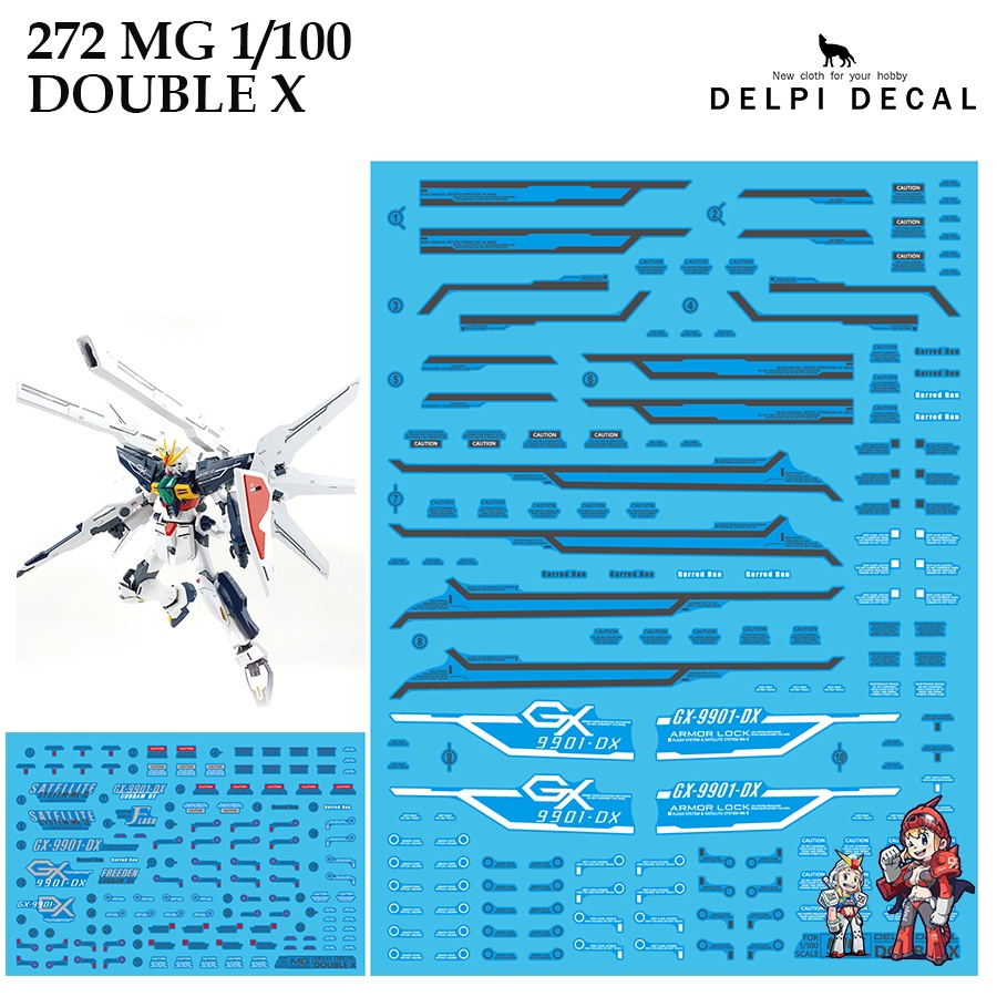 ดีคอลน้ำ [DELPI] 272 272A / 272M MG DOUBLE X GUNDAM 1/100 WATER DECAL