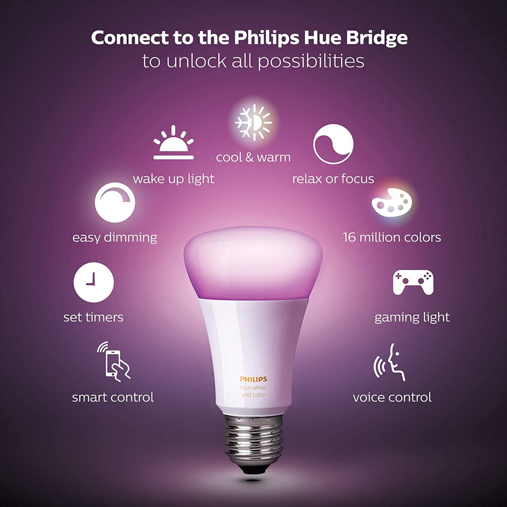 Philips Hue Richer Colours E27 ES White Colour Ambience LED Bulb 3G 
