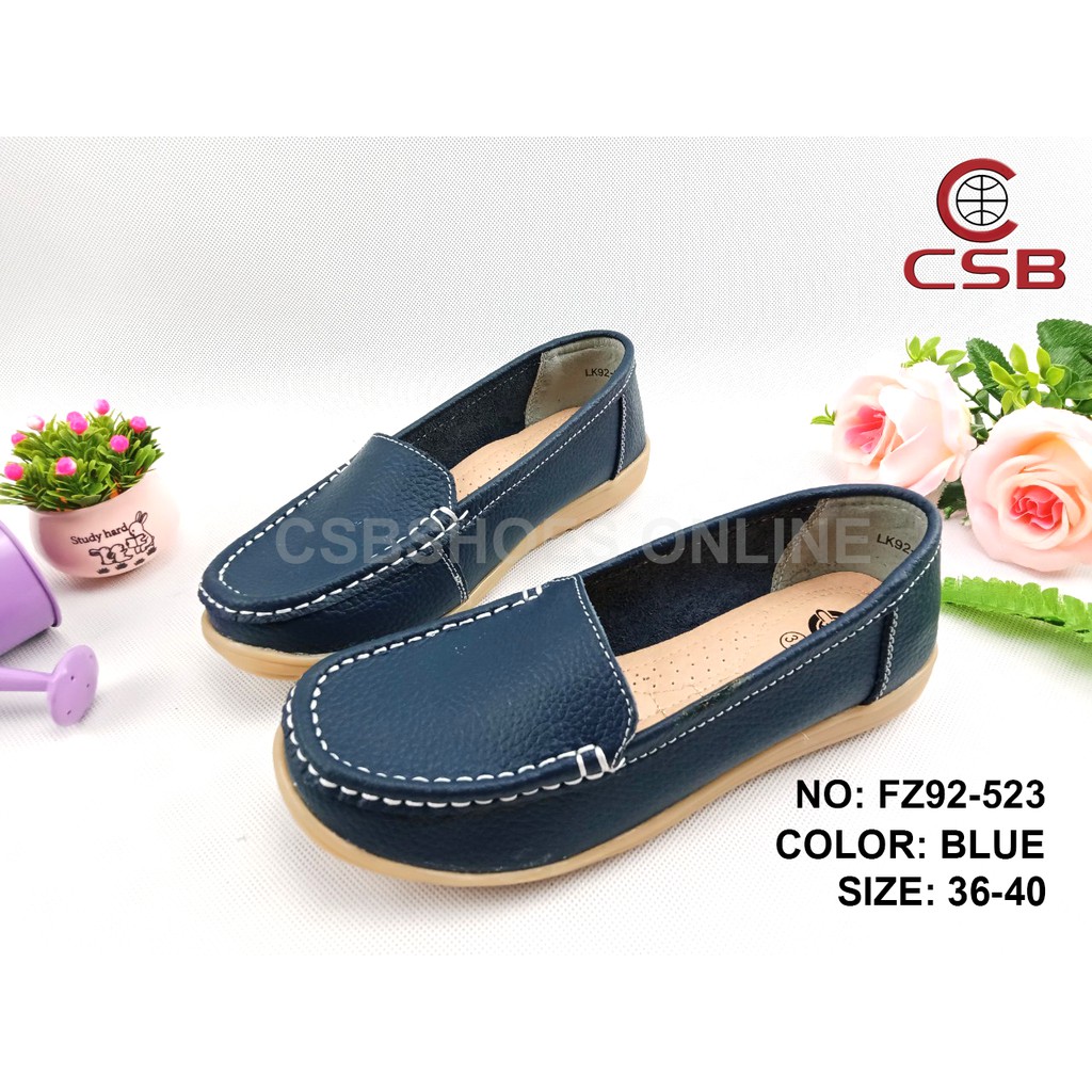 C92523 รองเท้าแฟชั่นทำจากหนังวัวแท้ หน้าเรียบใส่ได้ทุกโอกาส