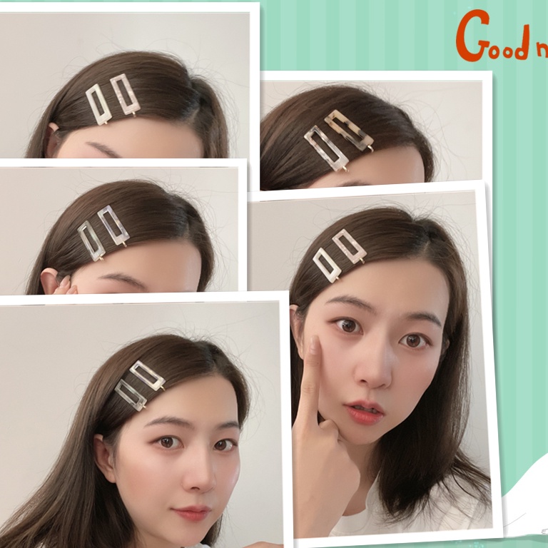 Kf400 กิ๊บติดผมหน้าม้า ทรงสี่เหลี่ยมผืนผ้า สไตล์ฝรั่งเศส เรโทร เรียบง่าย เครื่องประดับ สําหรับผู้หญิง