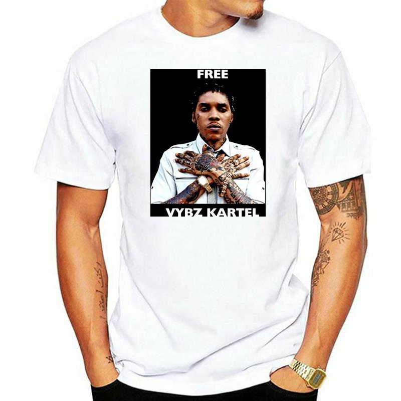ผู้ชายฟรี Vybz Kartel Gaza Rap Hip Hop นักร้อง Jamaica Reggae T เสื้อ