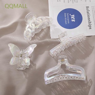 QQMALL Transparent Hair Clip Elegant Laser Shark Clip Acrylic Hair Claw Women Large Geometric Bear Temperament Simple Hair Accessories