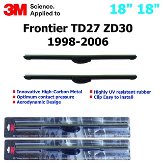 ใบปัดน้ำฝน 3M Silicone Model สำหรับ Nissan Frontier TD27 ZD30 1998-2006 ขนาดใบ 22"+19" หรูหรา สวยงาม ทนทาน คุณภาพดี