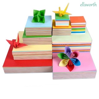 Ellsworth กระดาษตัดกระดาษ Origami 10 สีพับได้ 100 ชิ้นสําหรับตกแต่งผนัง