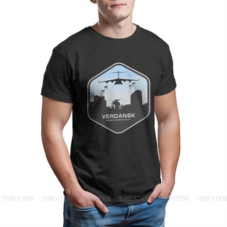 เสื้อผ้าผชVerdansk Warzone Battle Royale เสื้อยืด ผ้าฝ้าย ลาย Ops Cold War คลาสสิก สีดํา แฟชั่นฤดูร้อน สําหรับผู้ชายS-5X