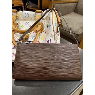 louis vuitton epi pochette dark brown vintage