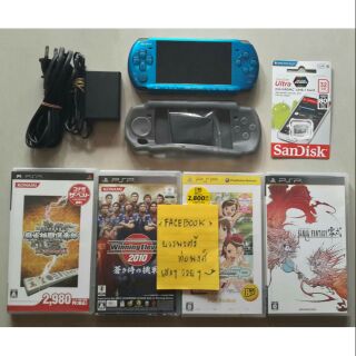 PSP3000 สีน้ำเงิน สภาพดี ครบชุด พร้อมเล่น