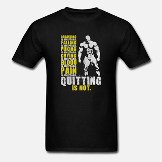 เสื้อยืดผ้าฝ้ายพิมพ์ลาย เสื้อยืดลําลอง แขนสั้น พิมพ์ลาย Quitting Is Not Acceptable Mr Olympia Tanks สําหรับผู้ชาย