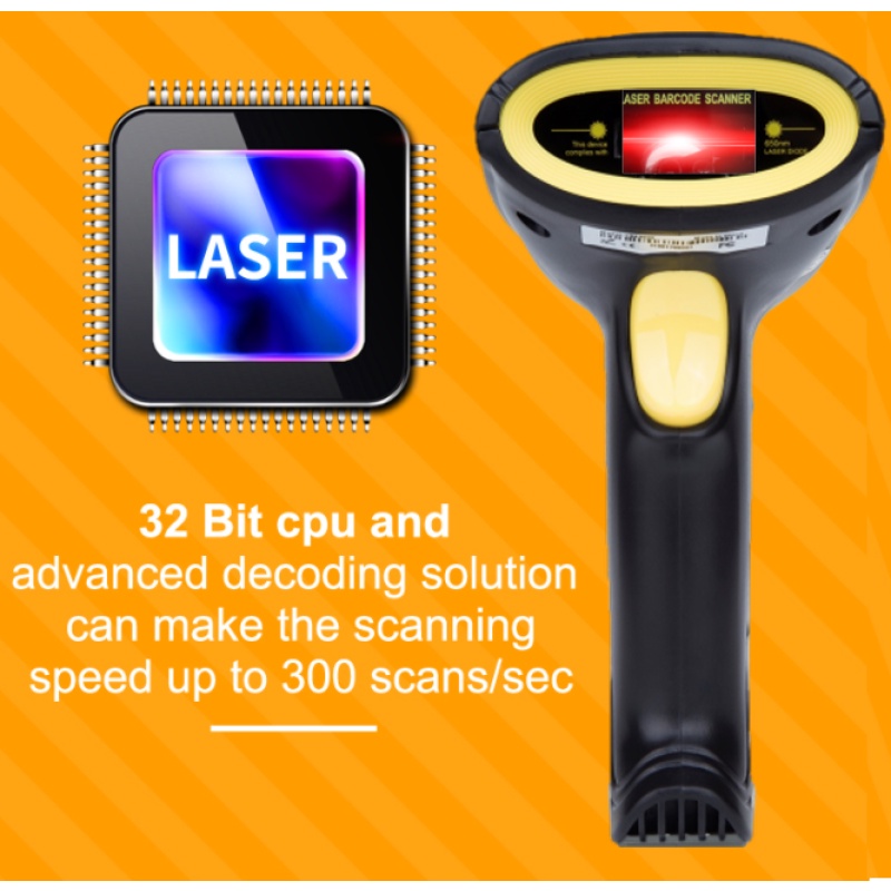 Loyverse pos เครื่องอ่านบาร์โค๊ดสแกนเนอร์ POSSCAN LSH2500 1D USB Barcode Scanner อ่านไว แม่นยำ