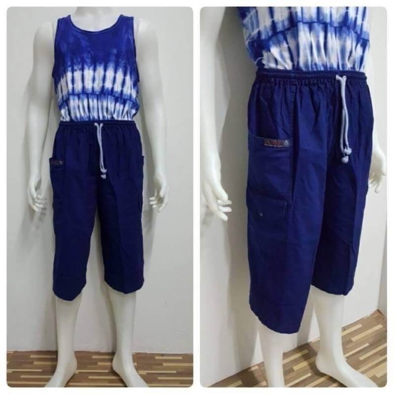กางเกงหม้อฮ่อม ขาสามส่วน ขายาว สินค้าใหม่ แบบเอวยางยืด(หม้อฮ่อมแพร่)ใส่ได้ทั้งญ-ช