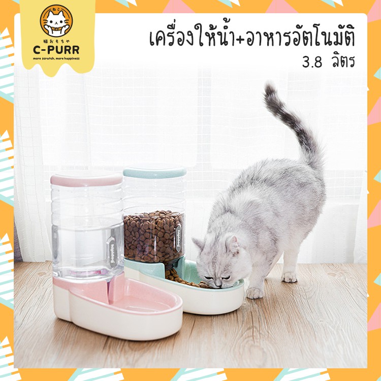 Kanimal เครื่องให้น้ำ เครื่องให้อาหาร ที่ให้น้ำอัตโนมัติ ที่ให้อาหารอัตโนมัติ ใหญ่เบิ้ม 3.8 ลิตร