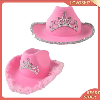 [ONSALE] Adult Girls Felt Pink Cowboy Cowgirl Hat Party Tiara, one size