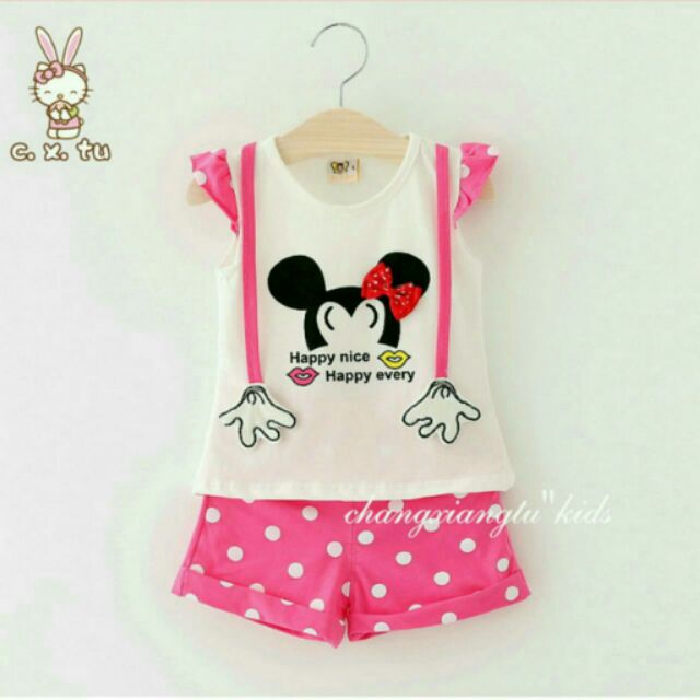 เสื้อแขนระบายลาย minnie มือ minnie