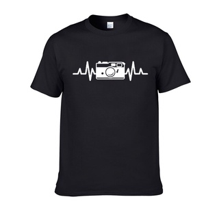 เสื้อยืดคอกลมcrew neckเสื้อยืดแขนสั้น ผ้าฝ้าย พิมพ์ลาย Best Heartbeat of Camera แฟชั่นฤดูร้อน สําหรับผู้ชายS-4XL