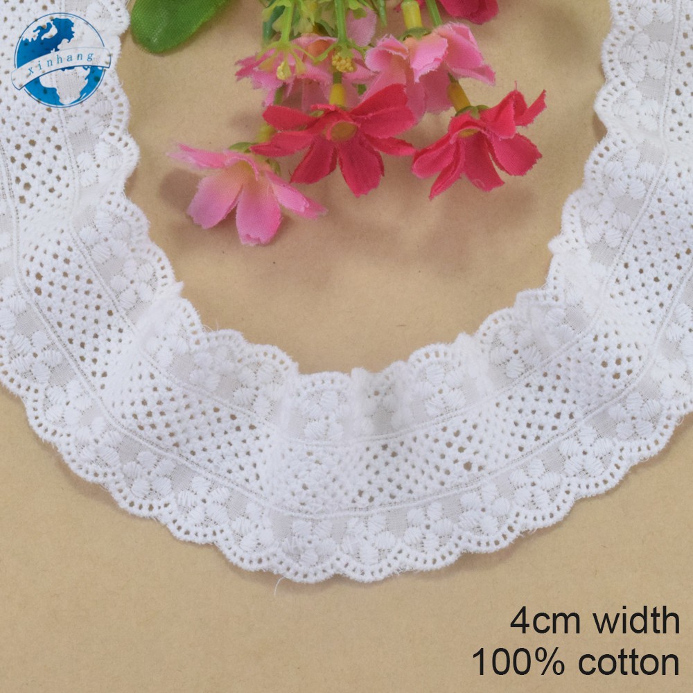 ขอบลูกไม้จากผ้าฝ้าย 100%, DIY Trims และริบบิ้นสำหรับงานอุปกรณ์เสริมเสื้อผ้า