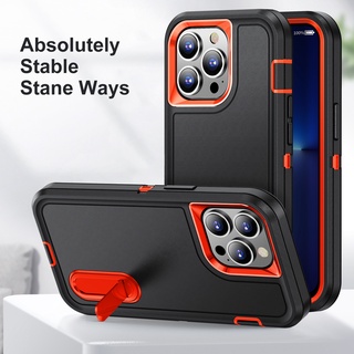 Three-in-one for iphone 13 pro max 12 13Pro  shock-proof stand phone case iPhone 12 pro max  Anti Drop stand phone case