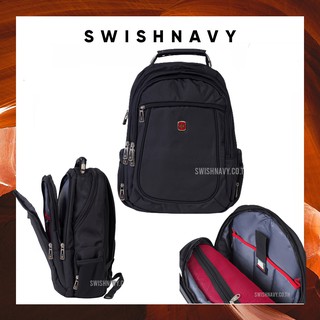 swishnavy กระเป๋าเอกสารกันน้ำ กระเป๋าเป้ใส่laptop รุ่น 007 แบรนด์แท้  สะพายสะดวก สีดำ ช่องใส่ของเยอะ