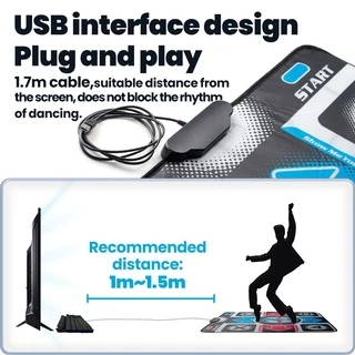 เกมเต้น Dance mat เกมเต้นต่อทีวีหรือคอมพิวเตอร์ แผ่นเต้น ออกกำลังกาย เกมกีฬา เกม อุปกรณ์ออกกำลังกาย แผ่นเกมเต้น USB mat