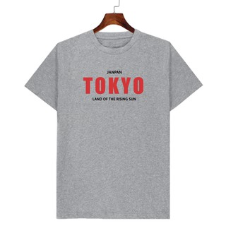 เสื้อยืดคอกลมสีเทาท๊อป TOKYO มีเก็บปลายทาง