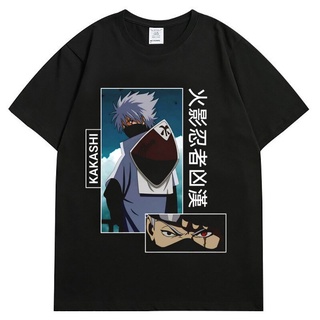 Fsd11ew2e เสื้อยืดคอกลม แขนสั้น ผ้าฝ้าย ลายอนิเมะนารูโตะ KAKASHI ทรงหลวม สไตล์ฮาราจูกุ สําหรับผู้ชาย RT645E65TER19486